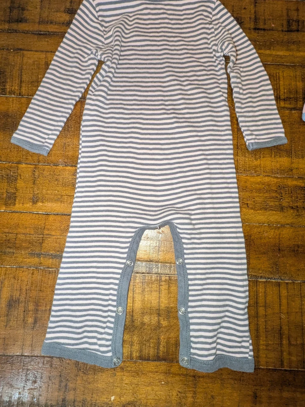 Burt's Bees Baby Blue & Gray Cotton Footie Two-Pack